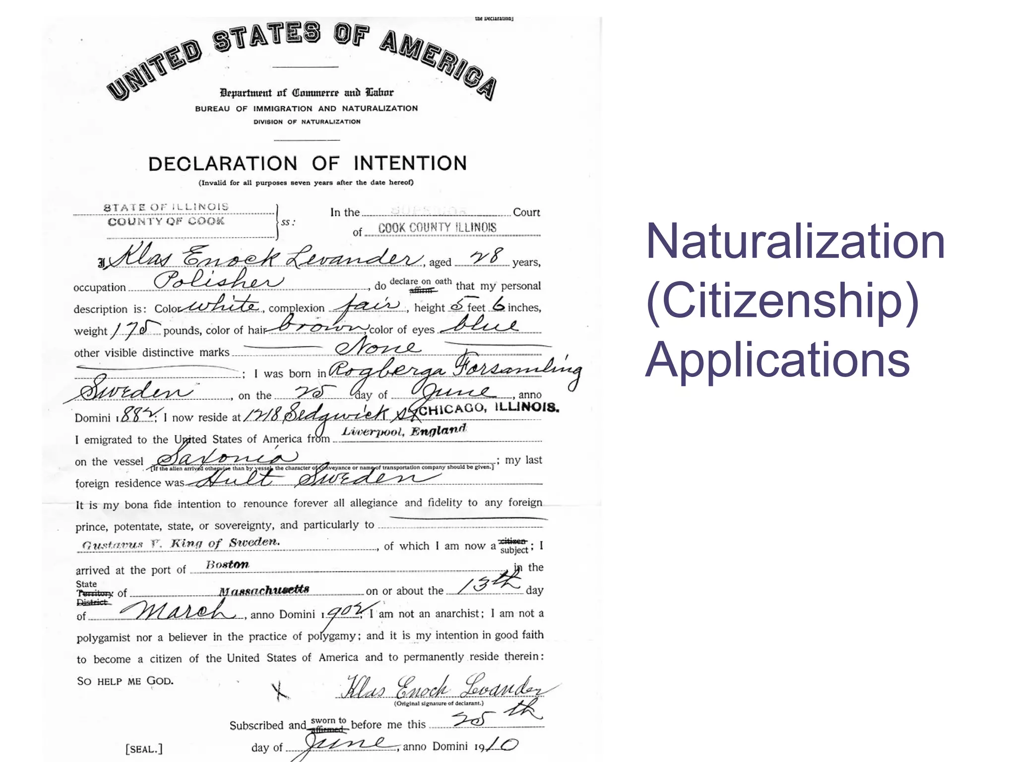 Naturalization (Citizenship) Applications 