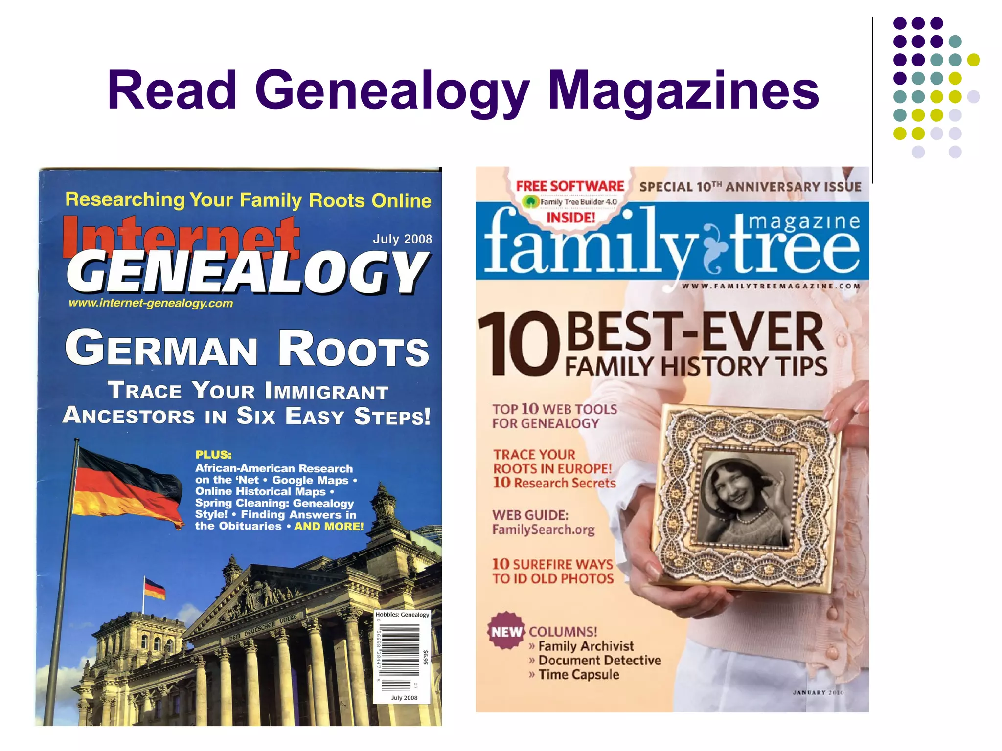 Read Genealogy Magazines 