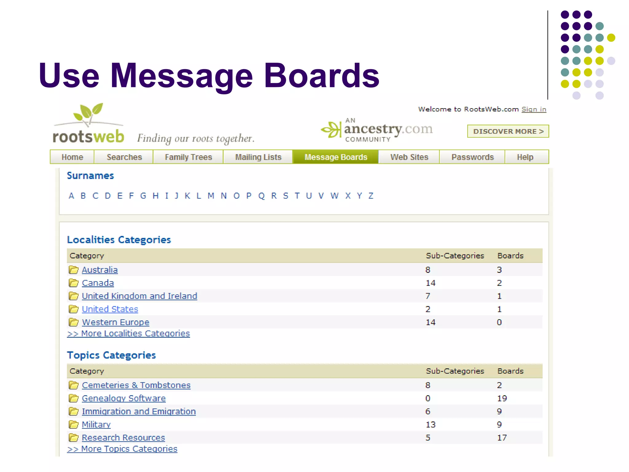 Use Message Boards 