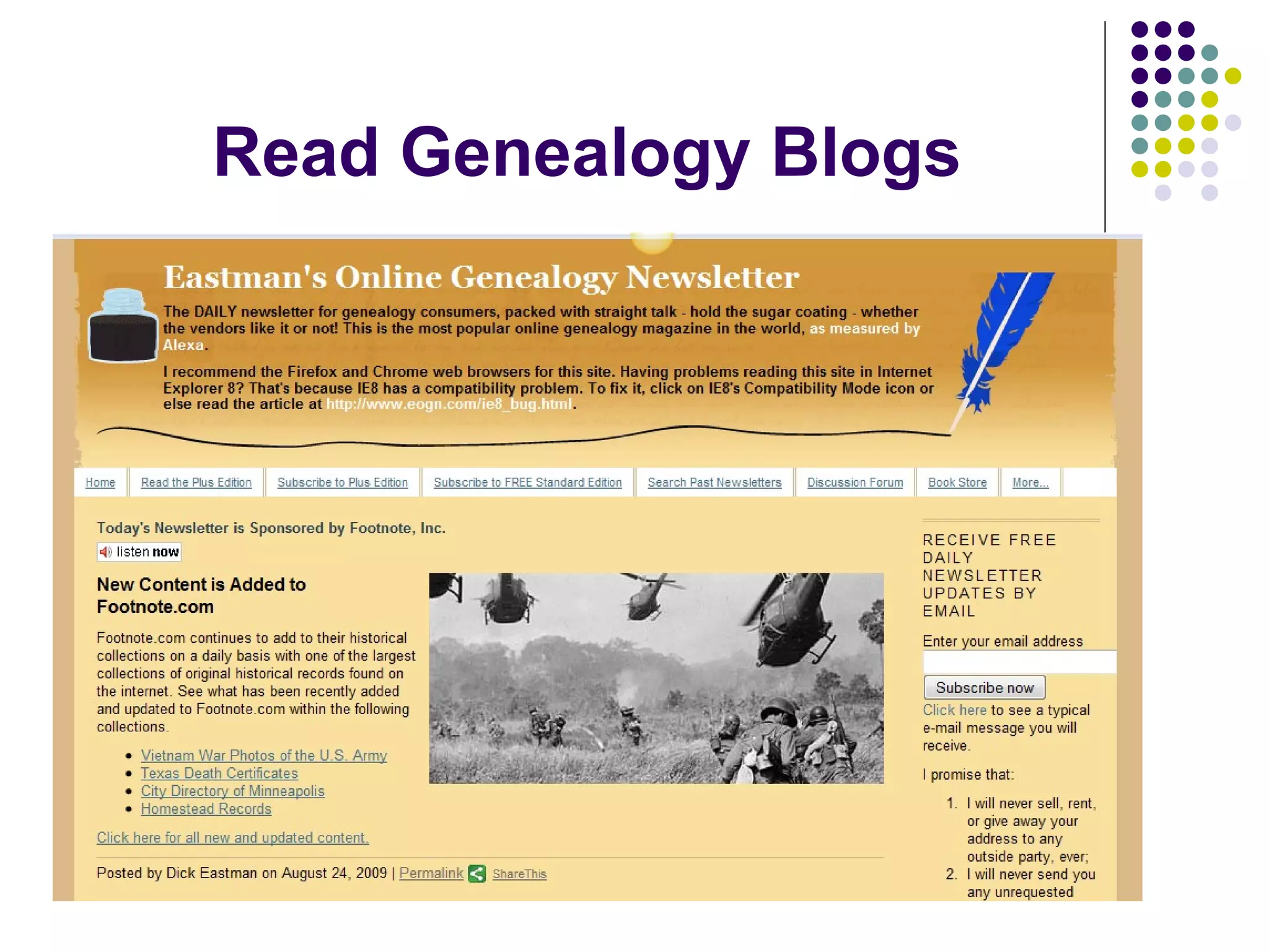 Read Genealogy Blogs 