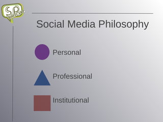 Social Media Philosophy Personal Professional Institutional 