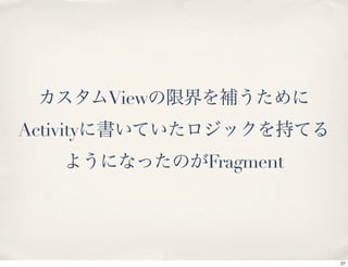 View
Activity
                  Fragment




                             27
 