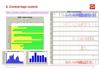 6. Control bajo control
http://www.statsvn.org/demo/ruby/




Gestión código fuente               48
 