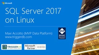 SQL Server 2017
on Linux
Maxi Accotto (MVP Data Platform)
www.triggerdb.com
 