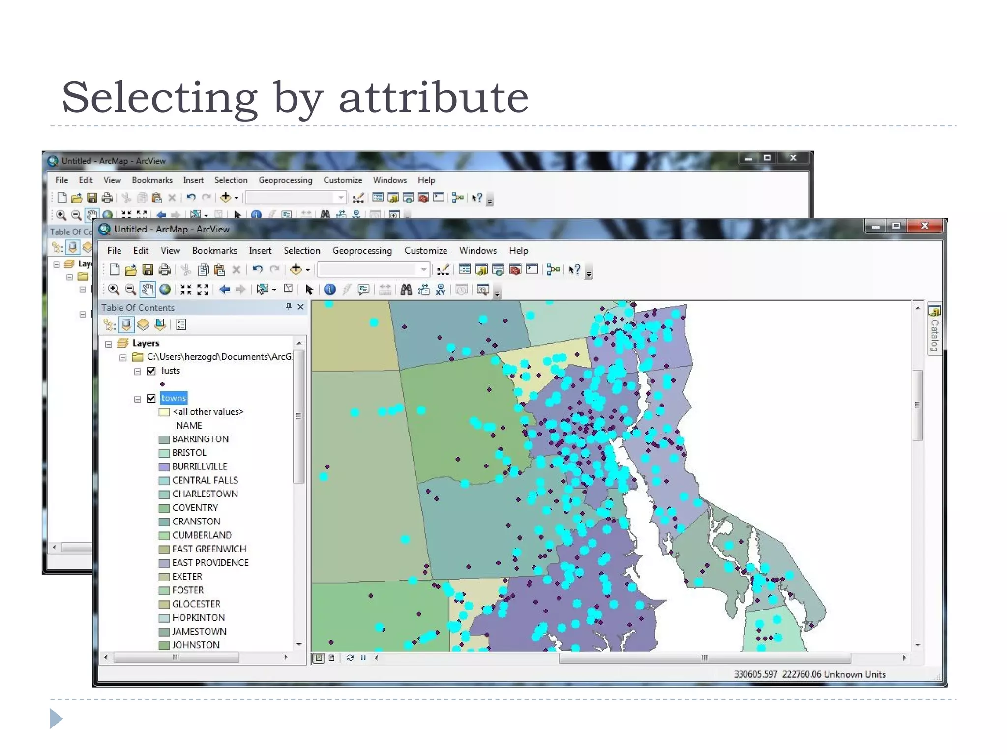 Selecting by attribute
 