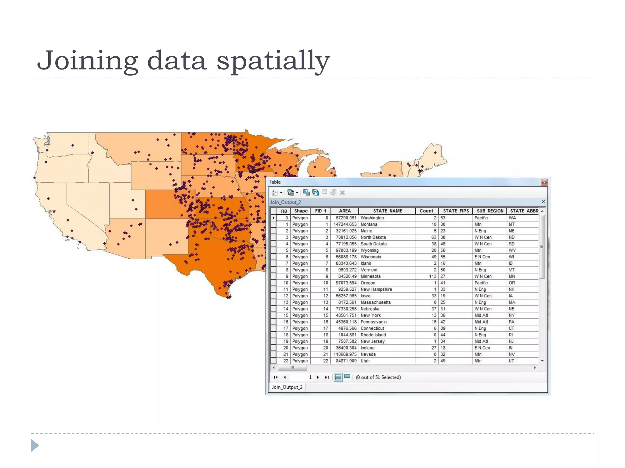 Joining data spatially
 