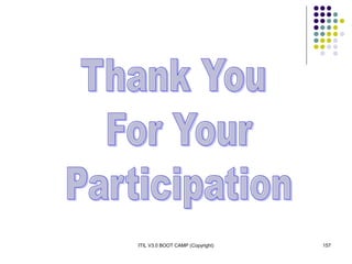 ITIL V3.0 BOOT CAMP (Copyright) 157
 