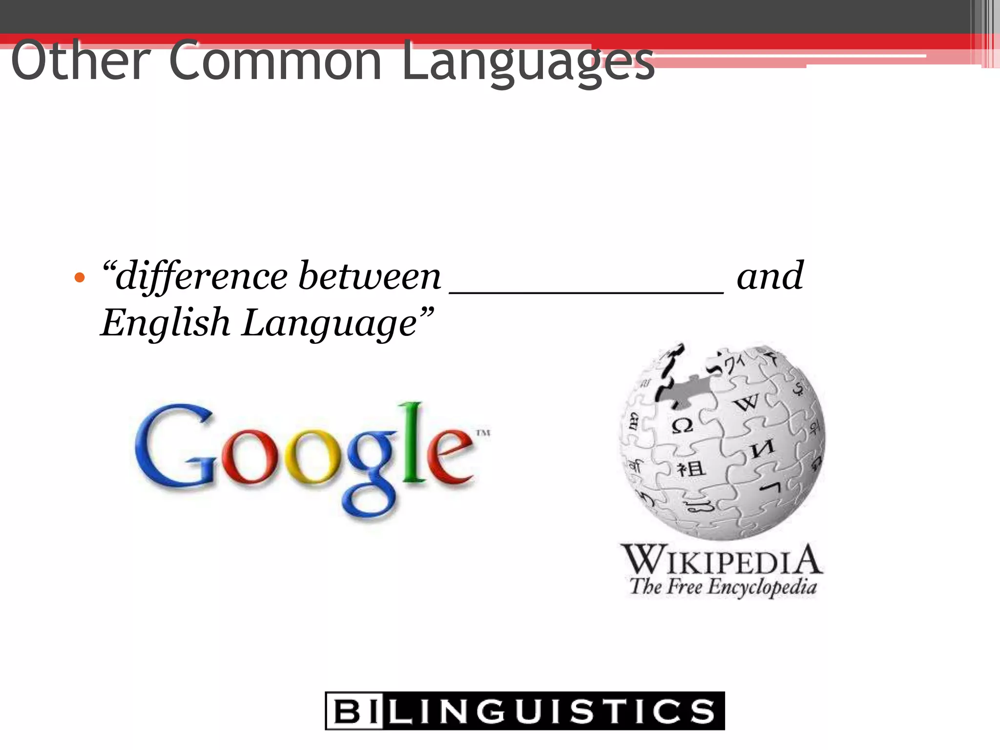 Pronoun Differences
• English
▫ Pronouns are required
▫ Once subject is
established a pronoun
is used
▫ Related to the simple
verb system
• Spanish
▫ Pro-drop language
▫ Once subject is
established, pronoun
is dropped
▫ Related to the complex
verb system
Frequent Spanish-influenced English (SIE) error:
Pronoun without a reference
 