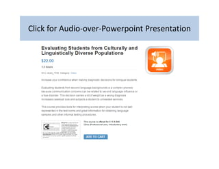 Click for Audio‐over‐Powerpoint Presentation
 