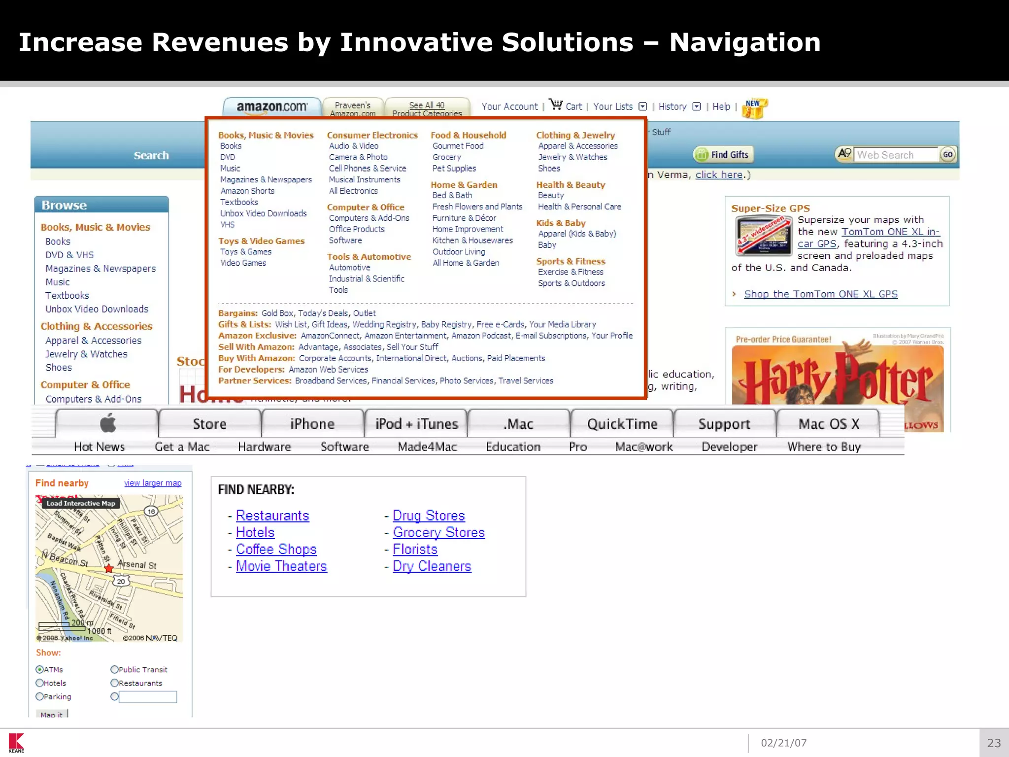 2302/21/07
Increase Revenues by Innovative Solutions – Navigation
 