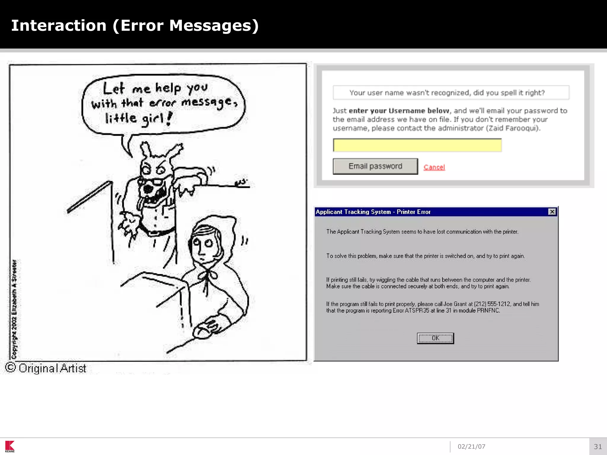 3102/21/07
Interaction (Error Messages)
 