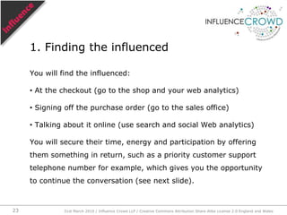 In fact, I believe you are better off just doing good work that aligns with the tenets of books such as “The New Rules of Marketing and PR” and “Engage!” for example, and employing best practice measurement and evaluation per “Measuring Public Relations”, than waste time slaving to specious measures.The New Rules of Marketing and PR, David Meerman Scott, John Wiley & Sons, www.davidmeermanscott.com/books.htmEngage, Brian Solis, John Wiley & Sons, www.briansolis.com/booksMeasuring Public Relations, Katie Delahaye Paine, KDPaine & Partners, http://kdpaine.blogs.com/bookblogAction plan today31st March 2010 / Influence Crowd LLP / Creative Commons Attribution Share Alike License 2.0 England and Wales20