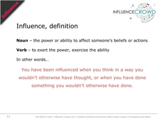 Noun – the power or ability to affect someone’s beliefs or actions<br />Verb – to exert the power, exercise the ability<br...