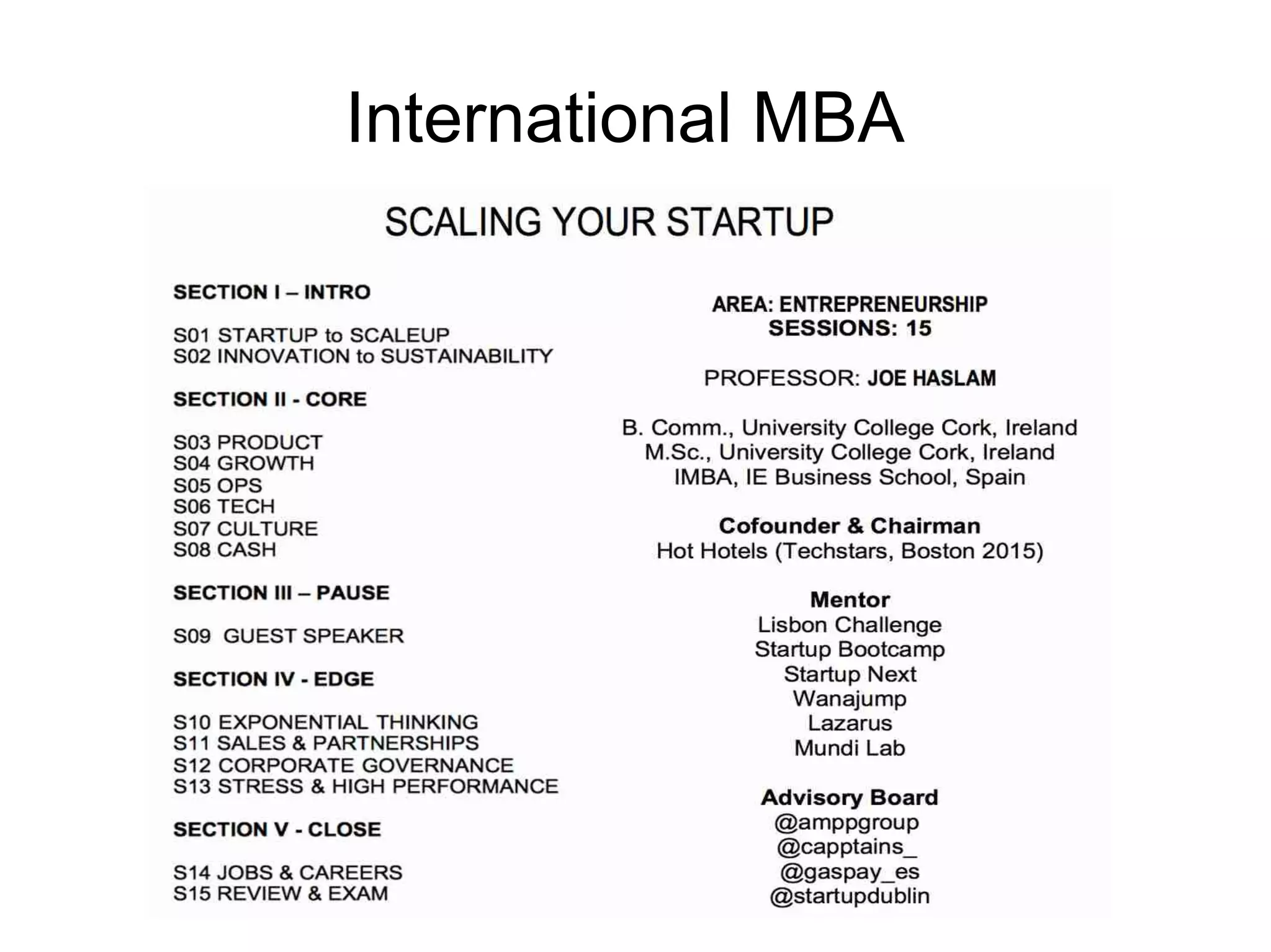 International MBA
 