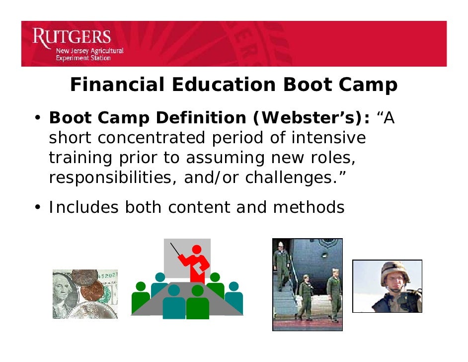 Boot camp methodology and impact evaluation neafcs0911