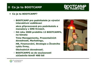 BOOTCAMP pro podnikatele - představení 2009