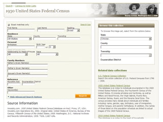 Federal Census Records 1790-1930