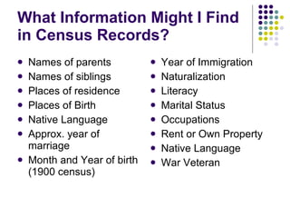 Federal Census Records 1790-1930