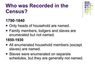 Federal Census Records 1790-1930