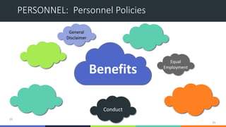 PERSONNEL: Personnel Policies
51
Benefits
General
Disclaimer
Equal
Employment
Conduct
51
 