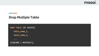 Drop Multiple Table
 