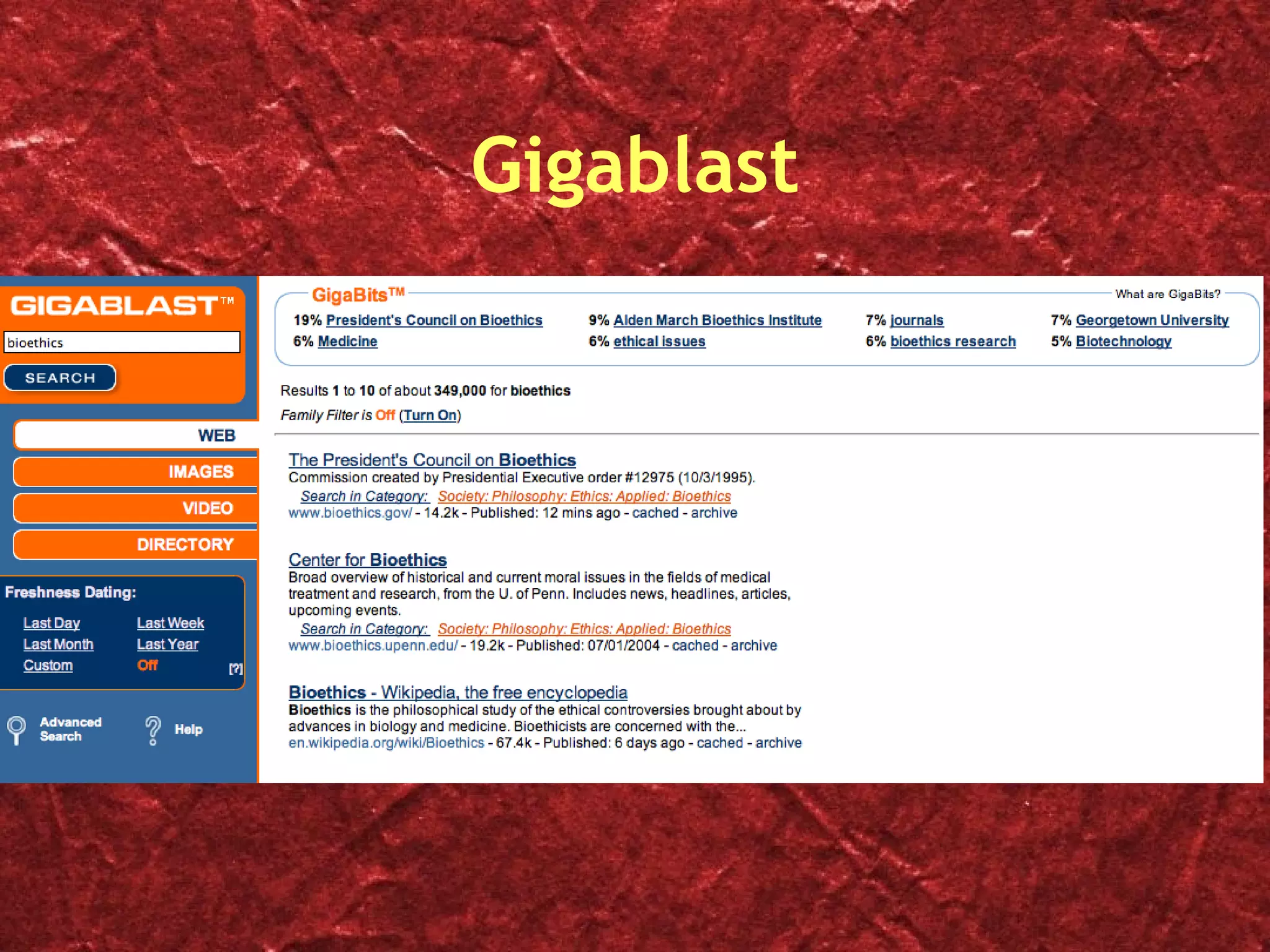 Gigablast Bioethics - concepts 