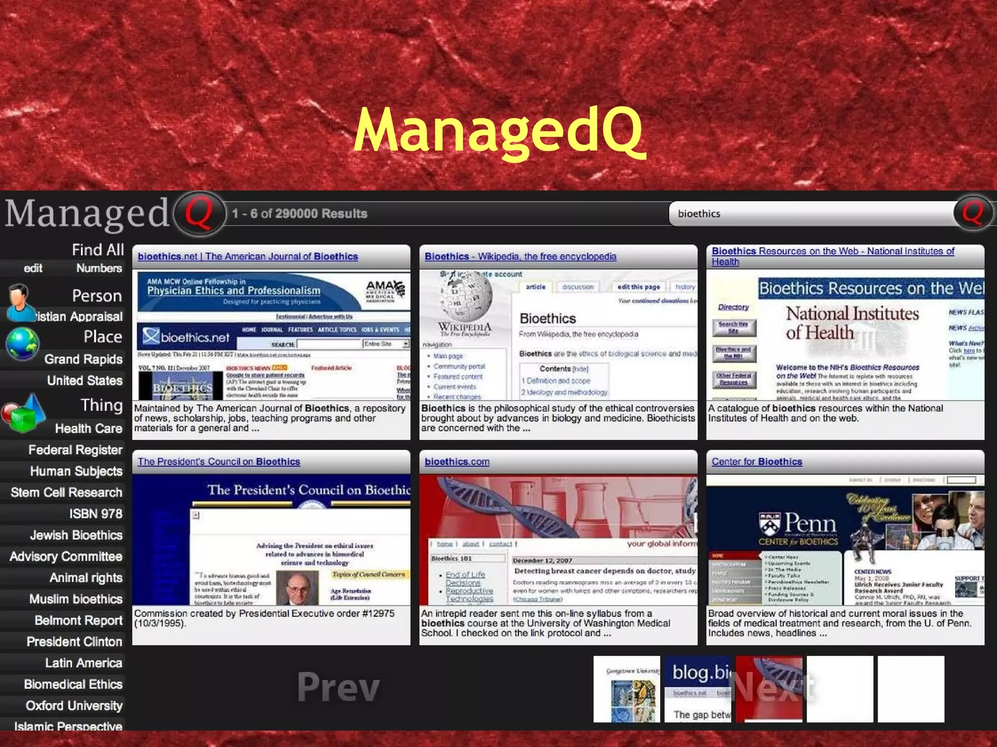 ManagedQ Bioethics - person, place, thing, thumbnails 