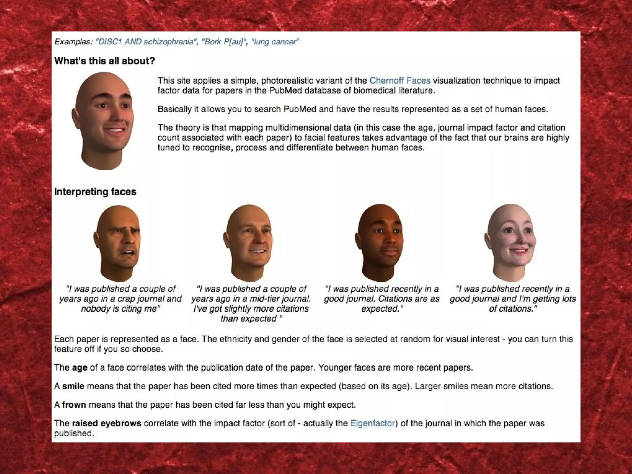 PubMed FaceOff http://www.postgenomic.com/faces/index.php 