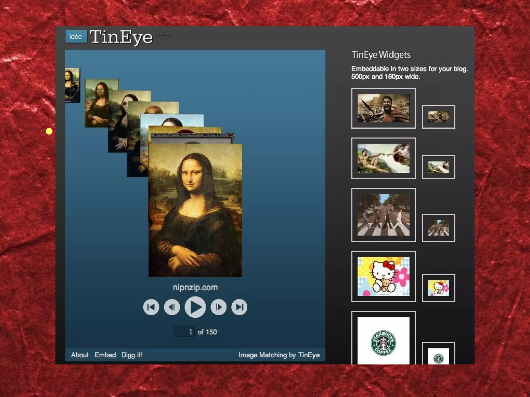 TinEye Creates embeddable widgets 