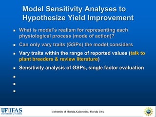 Virtual Crop Modeling for Genetic Improvement and Understanding G x E Interactions
