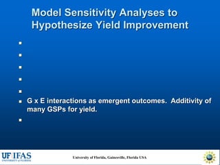 Virtual Crop Modeling for Genetic Improvement and Understanding G x E Interactions