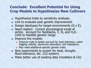 Virtual Crop Modeling for Genetic Improvement and Understanding G x E Interactions