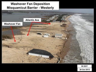 Washover Fan Deposition
  Misquamicut Barrier - Westerly


               Atlantic Ave
Washover Fan




                                    RI DOT
                                   30 Oct 2012
 