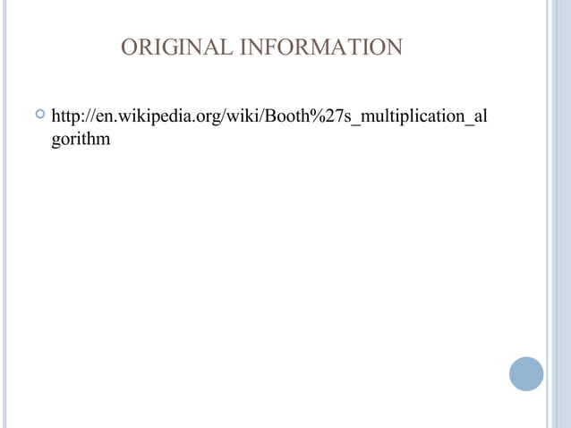 Booths Multiplication Algorithm | PPT | Physics | Science