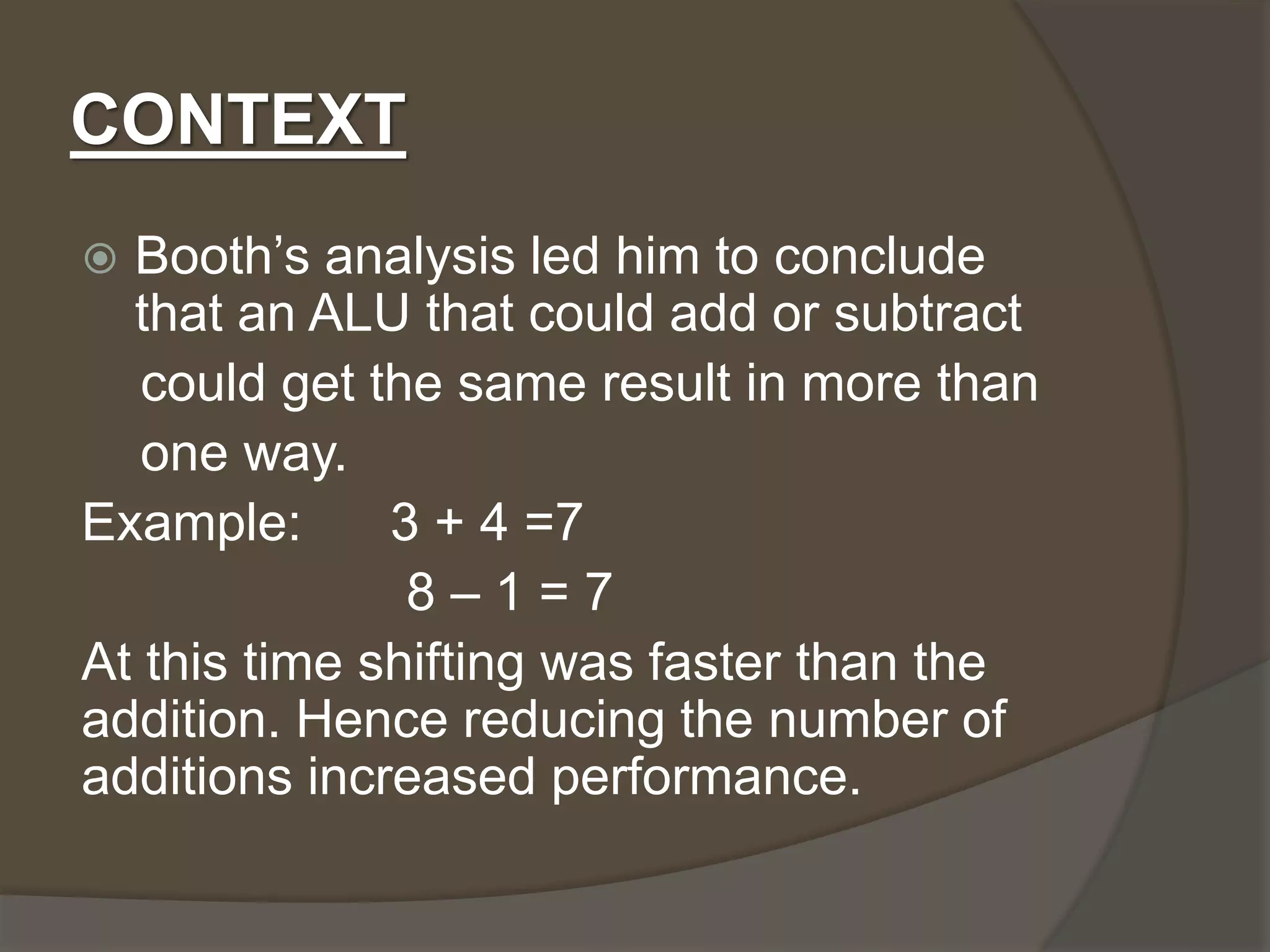 Booths algorithm for Multiplication | PPTX