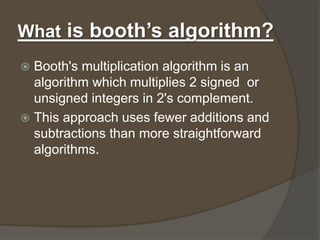Booth’s algorithm.(a014& a015) | PPTX