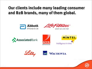 Our clients include many leading consumer
and B2B brands, many of them global.


                                 ™
 