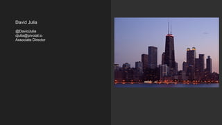 David Julia
@DavidJulia
djulia@pivotal.io
Associate Director
 