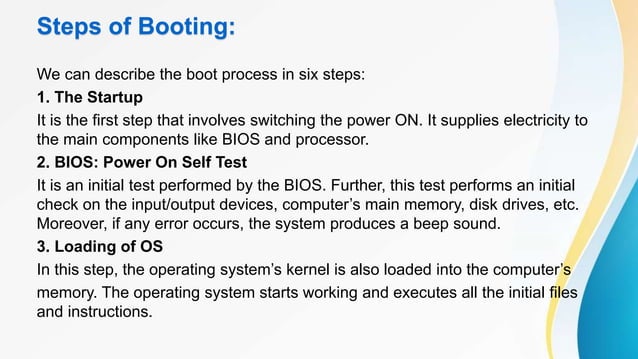 Booting in the Operating System (OS).pptx | Operating Systems ...