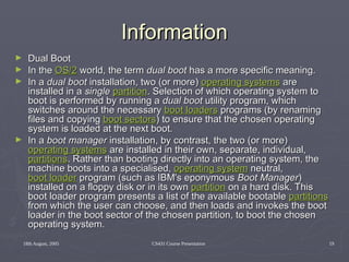 Dual Operating Booting in operating system in slideshare.ppt