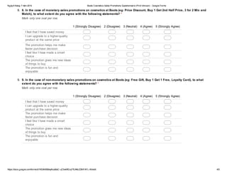 Promotion Questionnaire Questionnaire survey for the research of cosmetics sales promotions in ...