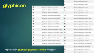 <span class="glyphicon glyphicon-camera"></span>
glyphicon
 