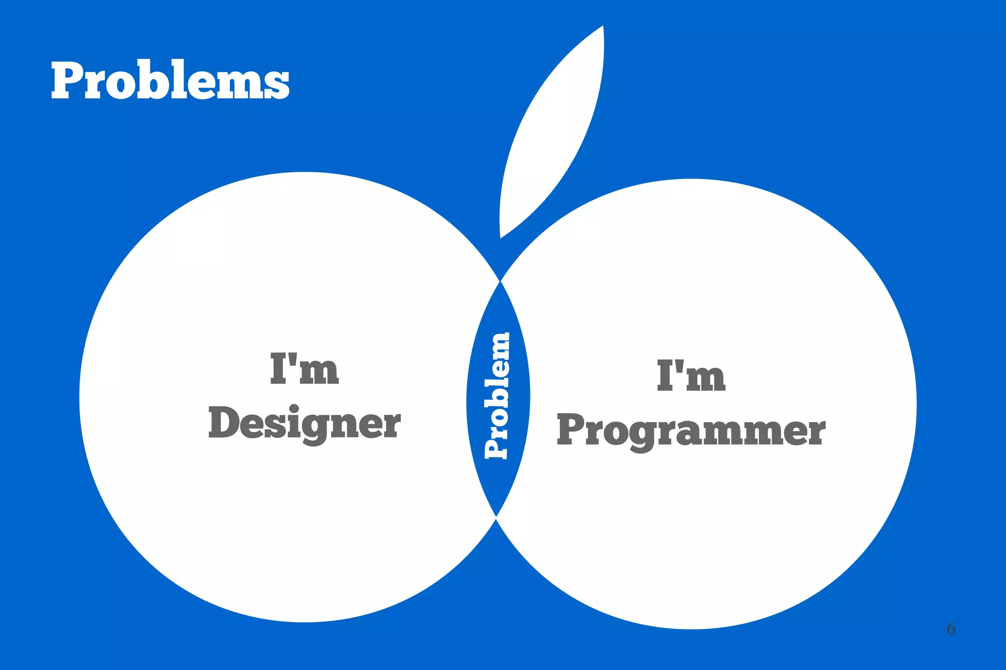 Problems




           Problem
                         I'm
                     Programmer



                                  6
 