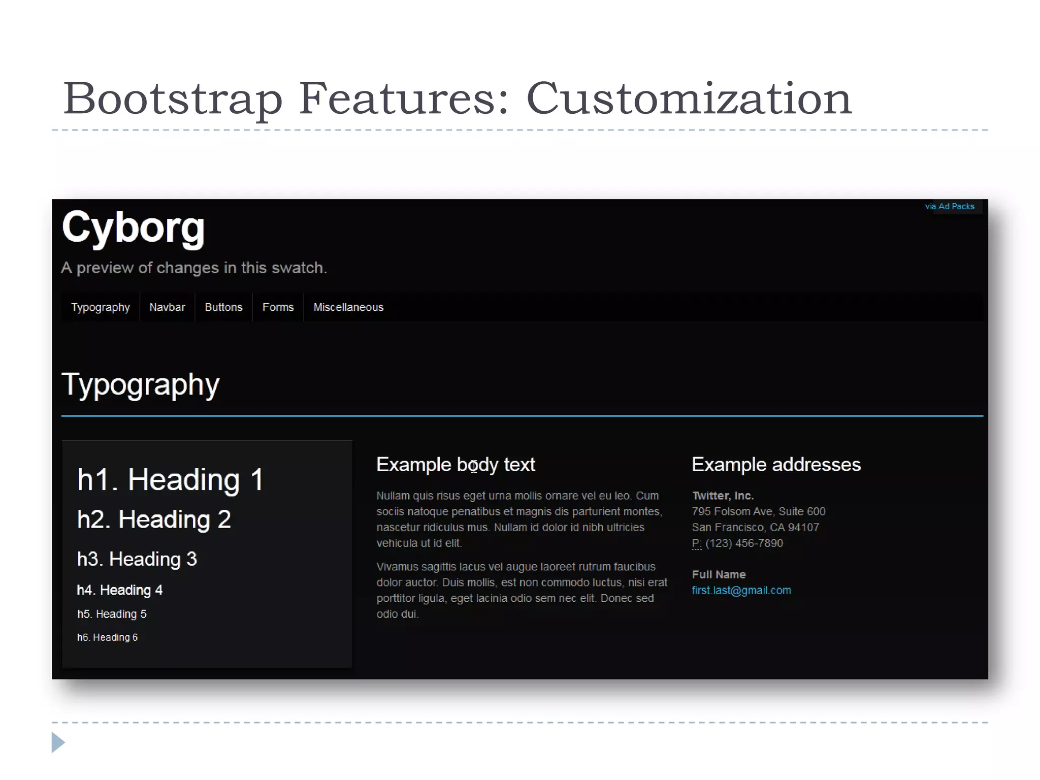 Bootstrap Features: Customization
 