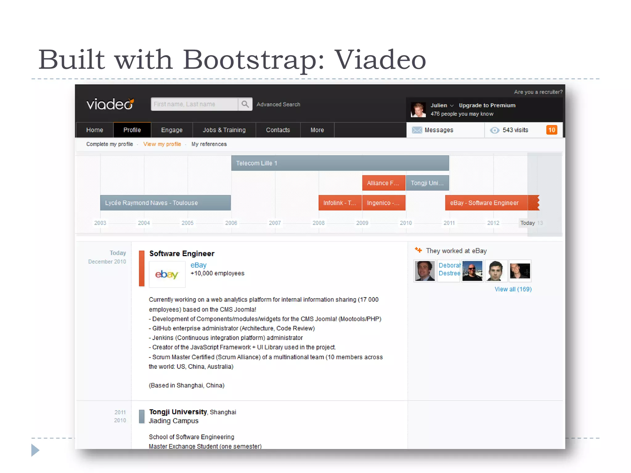 Built with Bootstrap: Viadeo
 