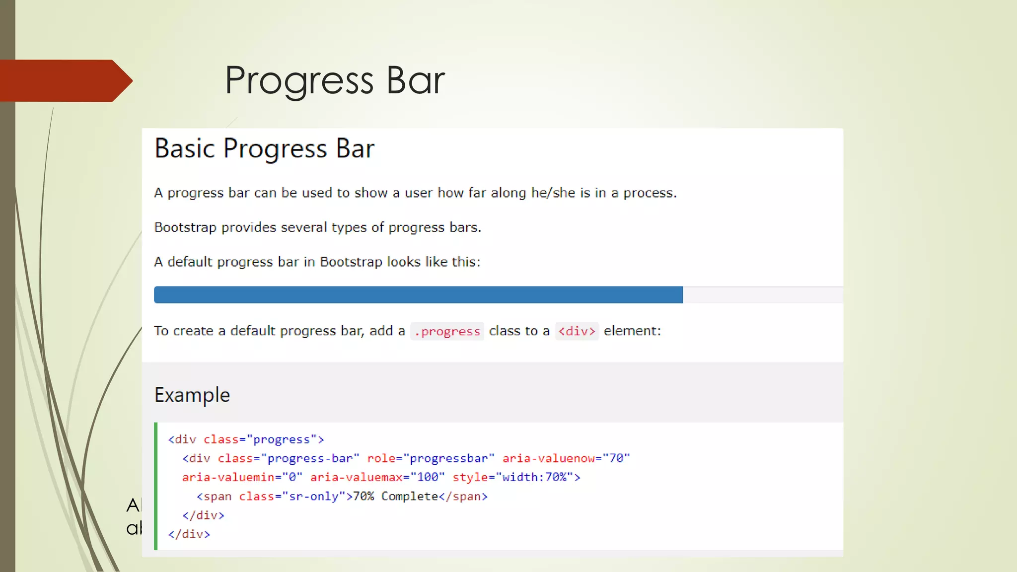 Abdalmohaymen alesmaeel
abdmoh87@gmail.com
Progress Bar
 