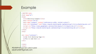 Abdalmohaymen alesmaeel
abdmoh87@gmail.com
Example
 