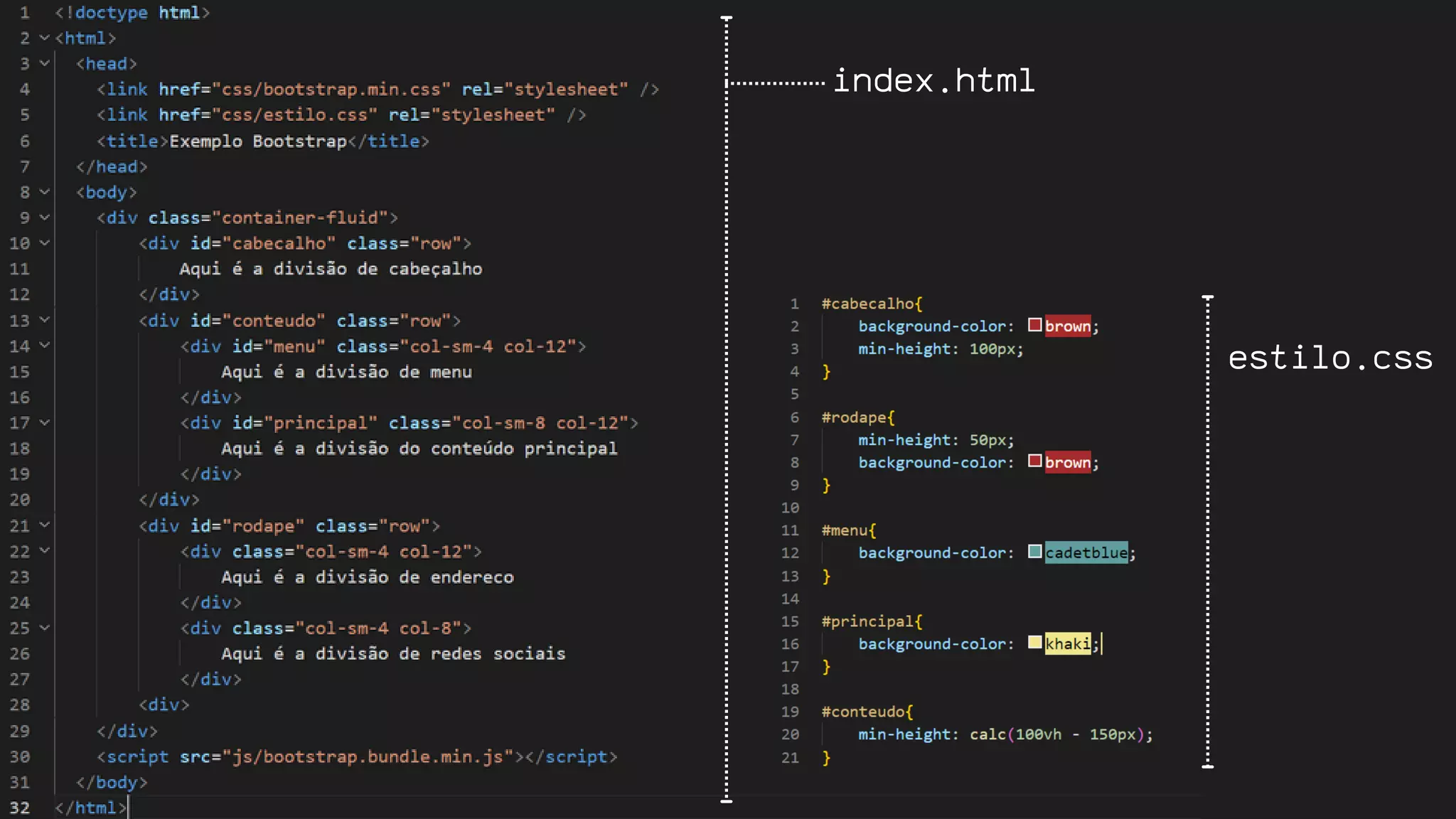 index.html
estilo.css
 