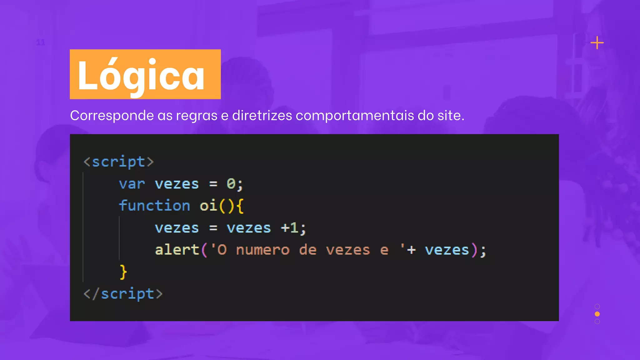11
Lógica
Corresponde as regras e diretrizes comportamentais do site.
 