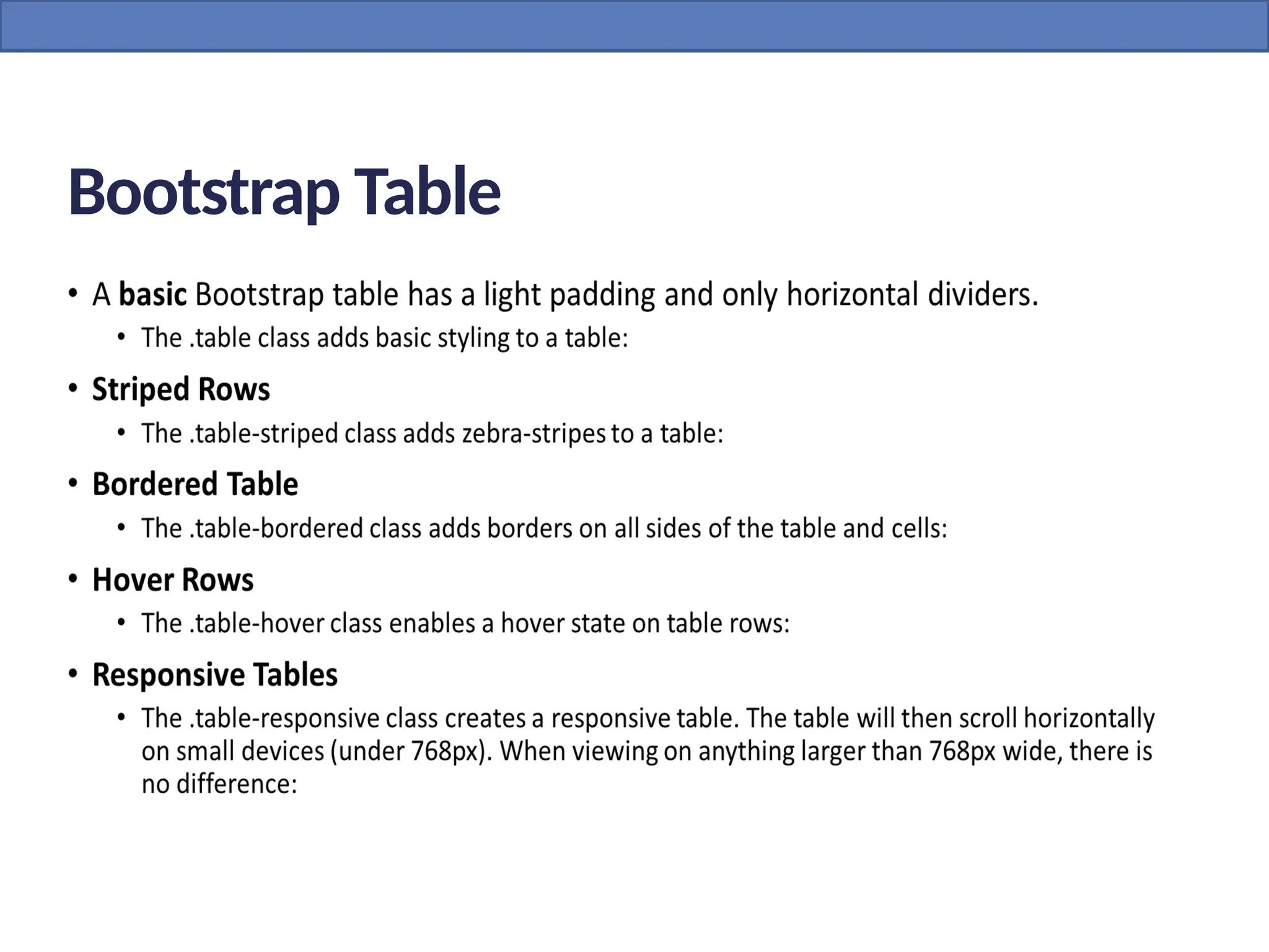 Bootstrap Table
 